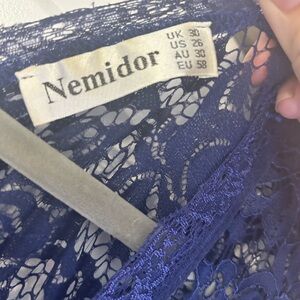 Navy blue plus size formal dress. Mother of the bride.